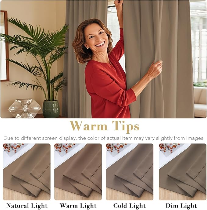 H.VERSAILTEX Blackout Curtains Thermal Insulated Window Treatment Panels Room - Image 3
