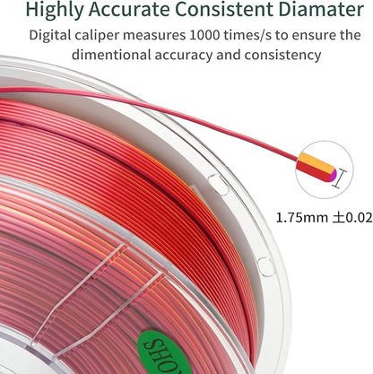 PLA 3D Printer Filament Bundle, Silk PLA Filament Dimensional Accuracy +/- 0.02 - Image 5