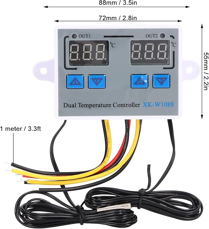 Dual Display Temperature Humidity Controller, Digital Thermostat Dual - Image 6
