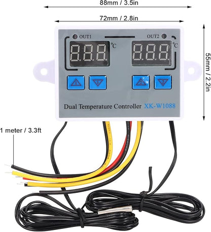 Dual Display Temperature Humidity Controller, Digital Thermostat Dual - Image 6