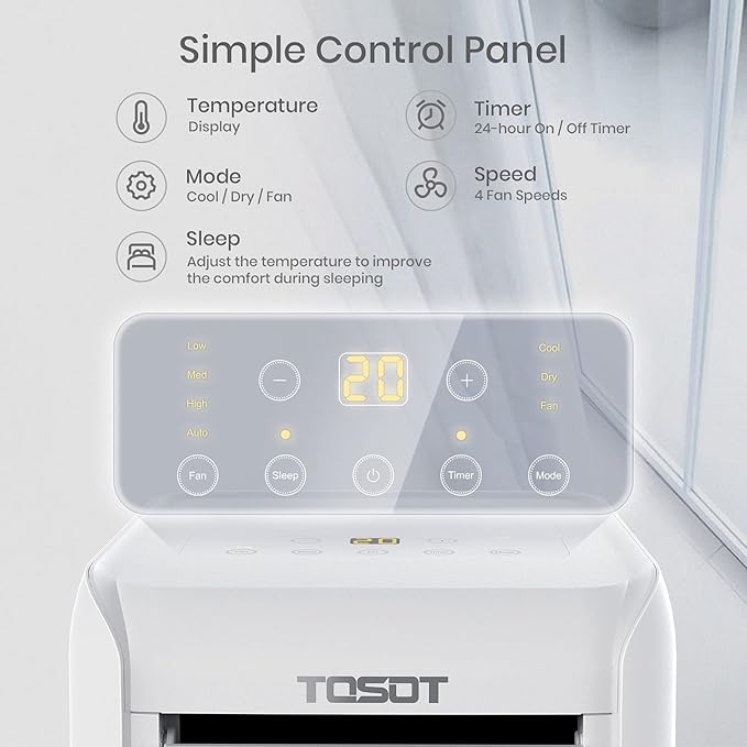 TOSOT 9, 000 BTU Air Conditioner Easier to Install, Quiet and 3-in-1 Portable AC - Image 4