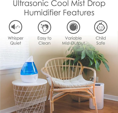 Crane Ultrasonic Cool Mist Teardrop Humidifier - Image 2