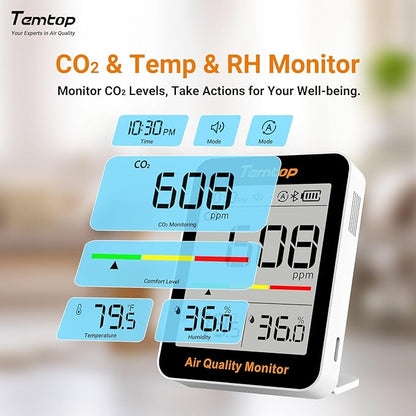 Temtop CO2 Monitor Indoor Air Quality Monitor - Image 3