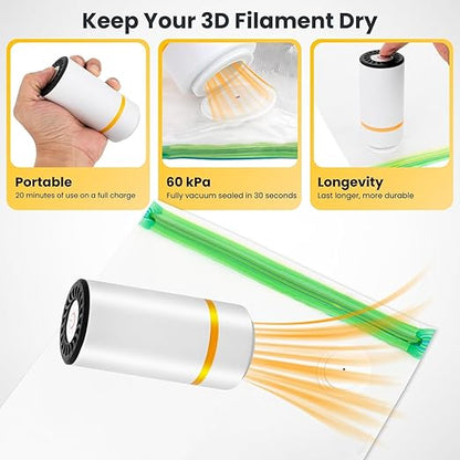 3D Printer Filament Storage Bags Vacuum Storage Bags Kit 3D Printer Accessories - Image 2