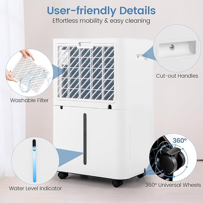 ARLIME 4500 Sq.Ft Dehumidifier for Basement, 54 Pints Dehumidifier - Image 6