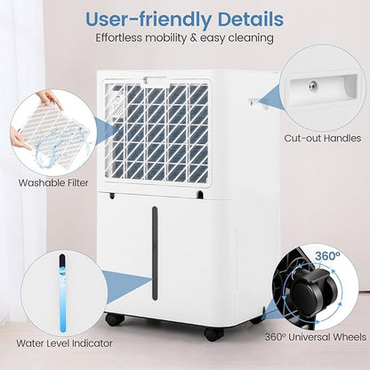 ARLIME 4500 Sq.Ft Dehumidifier for Basement, 54 Pints Dehumidifier - Image 6
