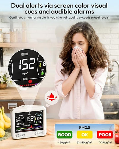 Air Quality Monitor Indoor, 16 in 1 Air Quality Tester - Image 4