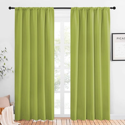 NICETOWN Window Curtains Blackout Drapes, Fresh Green, 1 Pair, 52 by 84-Inch by NICETOWN
