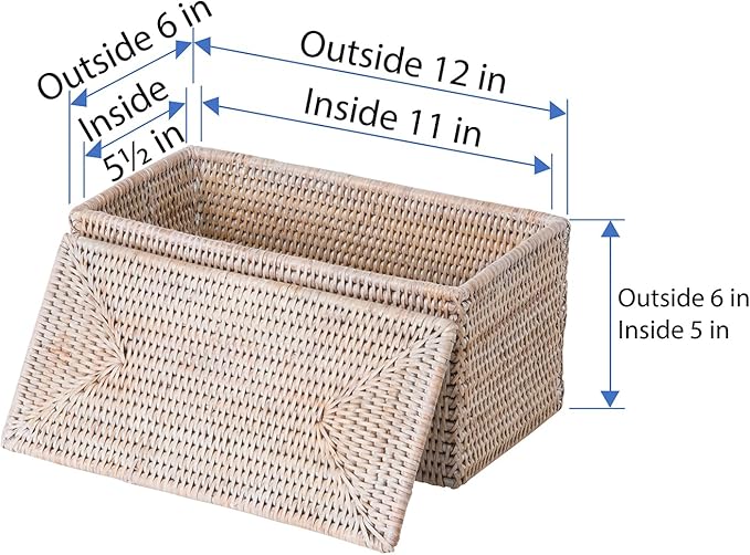 Kouboo La Jolla Rectangular Rattan Box - Image 4