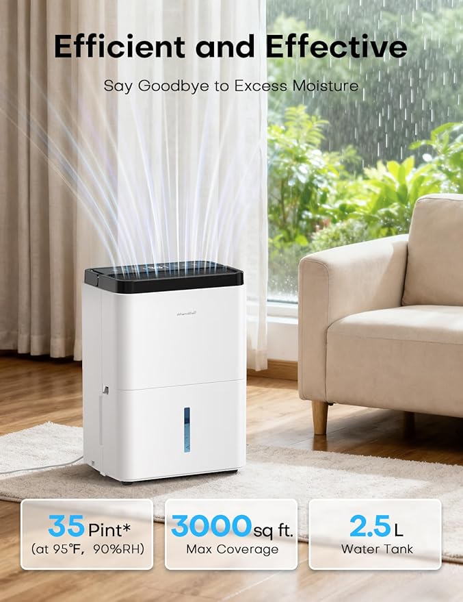 Dehumidifiers for Home Max 35 Pints, Compressor Dehumidifier - Image 2
