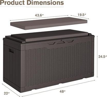 JUMMICO 100 Gallon Resin Deck Box - Image 2