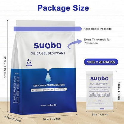Silica Gel Packets, 100 Gram 20 Packs Moisture Absorbers - Image 6