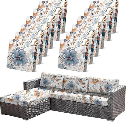 12Pcs High Elastic Digitally Printed Sofa Seat Cushion Cover by CALBODE