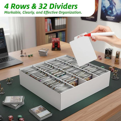 Calenzana 3200-Count Trading Cardboard Card Storage Boxes 2 Pack, 4 Row White - Image 3