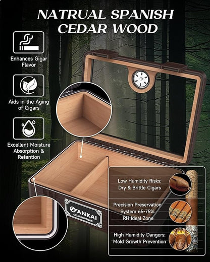 Cigar Humidor, Glass top Cigar Case - Image 5