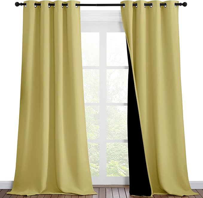 NICETOWN 100% Blackout Blinds, 46 inches x 102 inches, Laundry Room Decor by NICETOWN