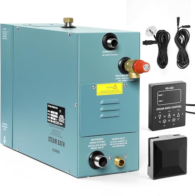 4KW Commercial Self-Draining Steam Generator Shower System Home Steam Bath Spa by Unknown