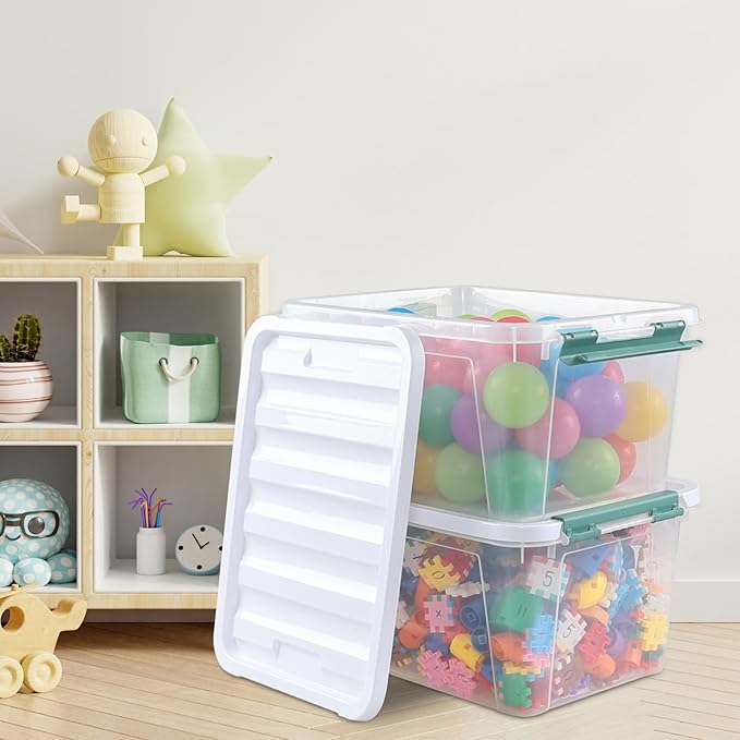 6 Pack 20 L Clear Storage Latch Box, Plastic Storage Bins - Image 5