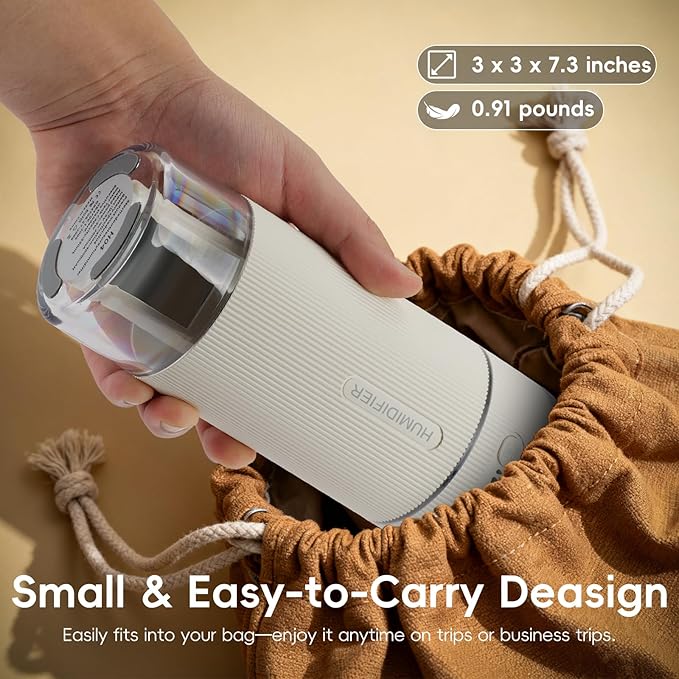 Portable Small Humidifiers for Travel, Mini Air Ultrasonic Humidifier - Image 7