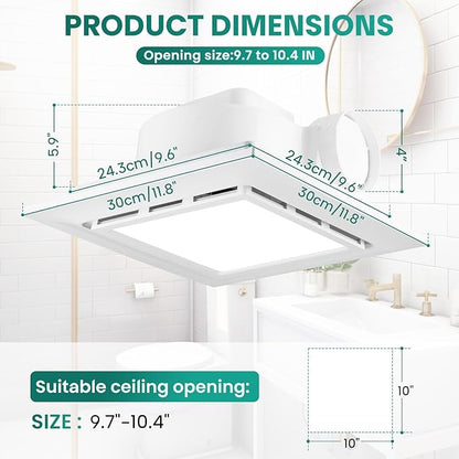 11.8" Panel Bathroom Exhaust Fan - Image 3