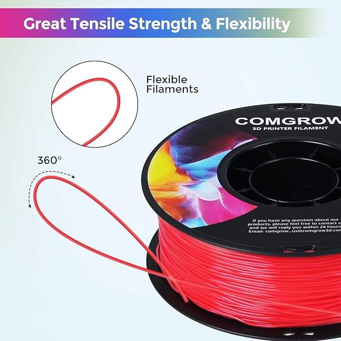 Comgrow TPU Filament 1.75, 3D Printing Filament, Flexible 3D Printer Filament - Image 4