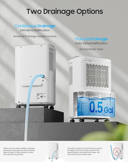 2500 Sq.Ft Dehumidifier for Basement Home, ASAHWo 34 Pints Dehumidifier - Image 5
