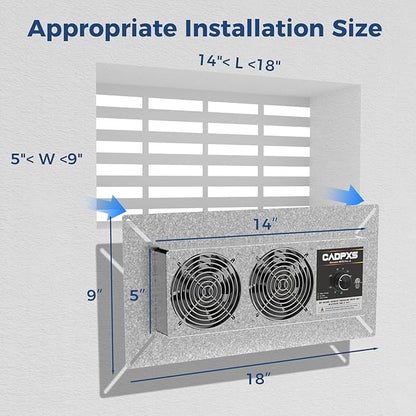 CADPXS Crawlspace Ventilation Fan, Crawlspace Fan Vent - Image 7