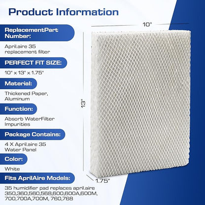 4 Pack 35 Water Panel Humidifier Filter Replacement 10" x 13" - Image 3