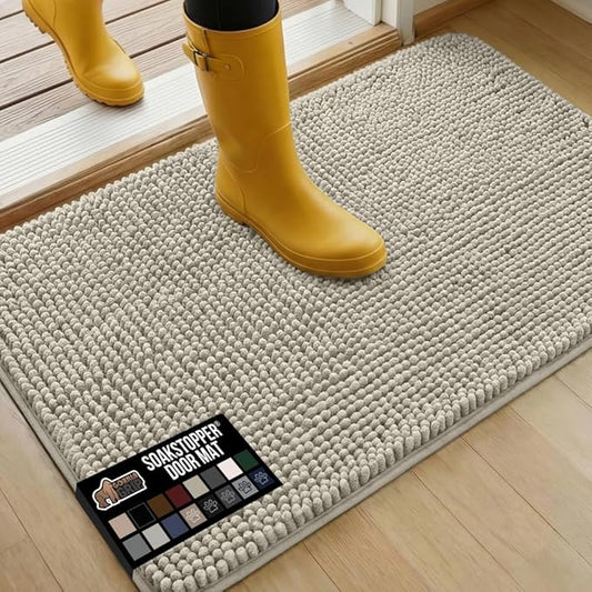 GORILLA GRIP SOAKSTOPPER Dog Door Mat, 36x24 Machine Washable Rug Absorbent by GorillaGrip
