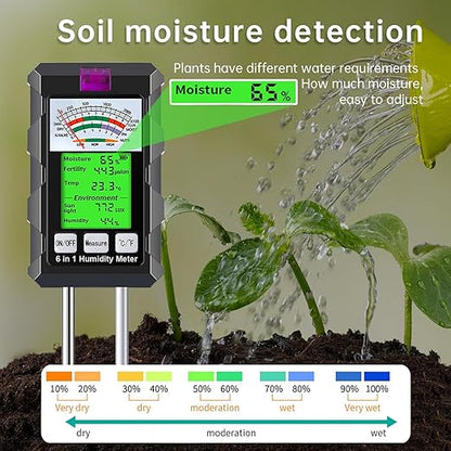 6-in-1 Soil Moisture Meter, Hygrometer - Image 4