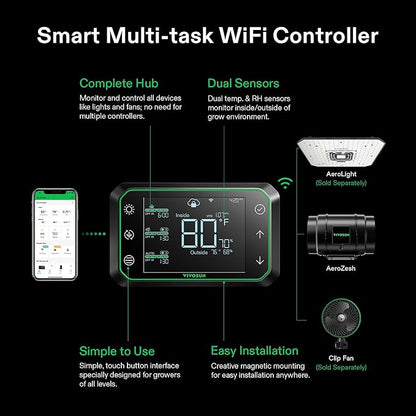 VIVOSUN G8 8" Inline Duct Fan & Temperature Humidity Controller, E42A WiFi-App - Image 3