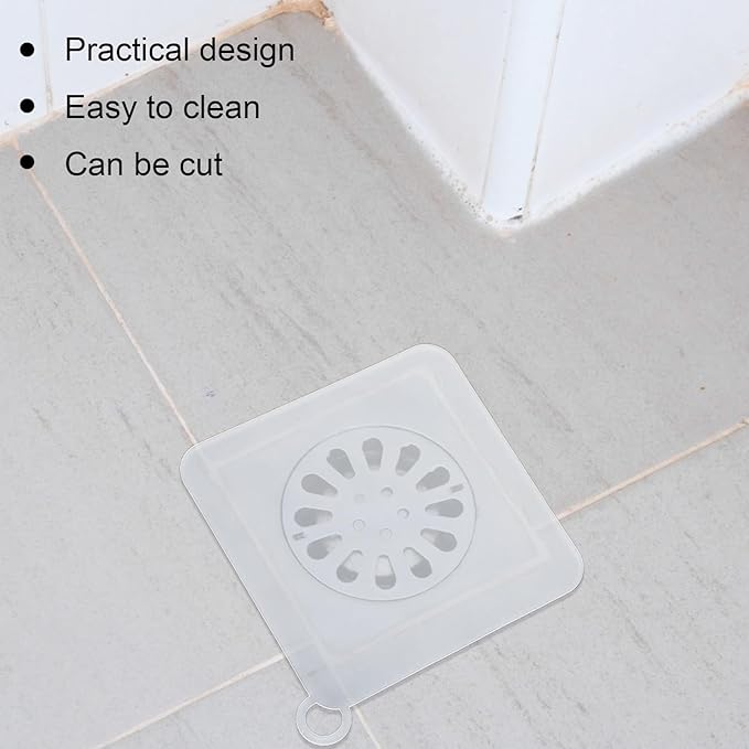 2 Pieces Floor Drain Cover Silicone Tub Stopper, 6x6 Inch Anti-Odor Deodorizing - Image 3