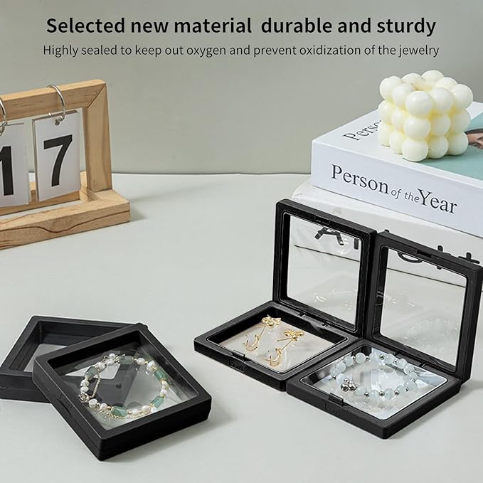 20 Pcs Black 3D Floating Display Case 3.5 x3.5X 0.8 inch, Challenge Coin Display - Image 7