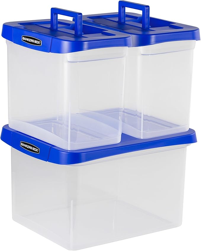 Bankers Box Heavy Duty Portable Plastic File Box - Image 2