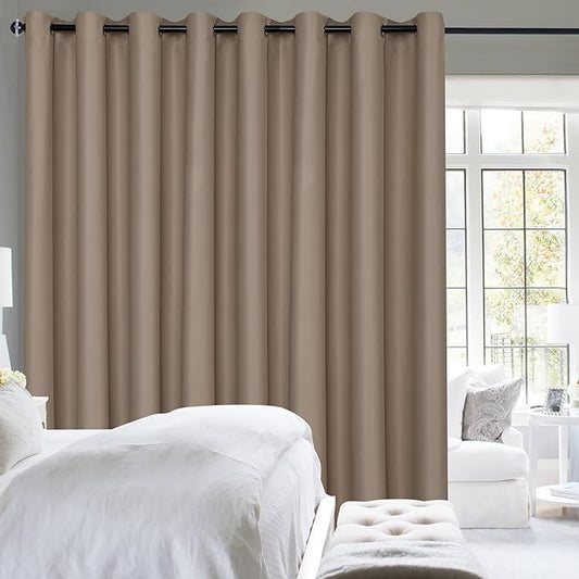 Hiasan Patio Sliding Door Curtain Panel, Camel Room Divider Grommet Blackout by Hiasan