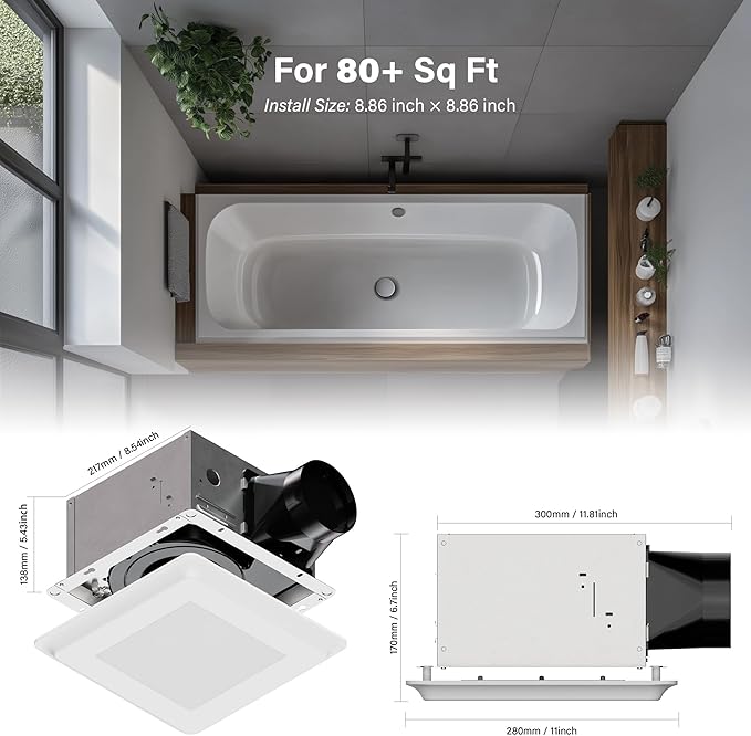 2 in 1 Bathroom Exhaust Fan - Image 2