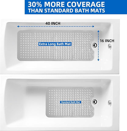 ZHICHENG Bath Tub and Shower Mats, Non-Slip 39 x 16 Inch Extra Long Bath Mat - Image 6
