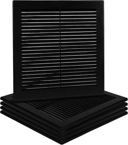 5-Pack 10" x 10" Square Air Vent Cover – Black Plastic Vent Deflector by Unknown