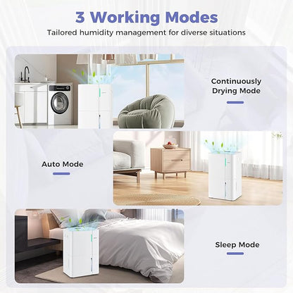 COSTWAY 74 Pints Dehumidifier for Basement, 6000 Sq.Ft Dehumidifier - Image 6