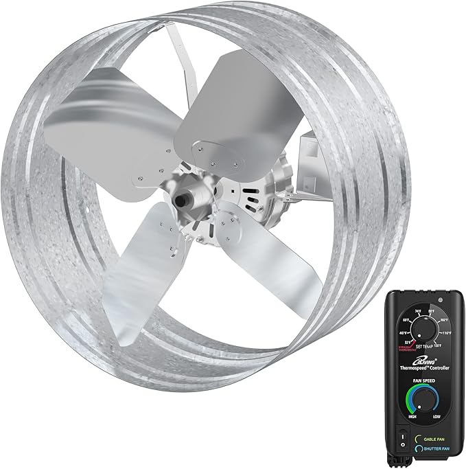 iLiving NEW Upgraded 14" Wall Mounted Variable Speed Gable Exhaust Fan by iLiving