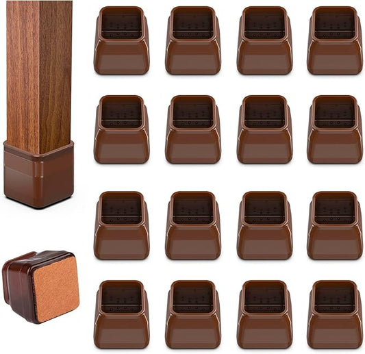 16pcs Square Chair Leg Floor Protectors, Felt Pads Chair Leg Protectors by BAIPOK