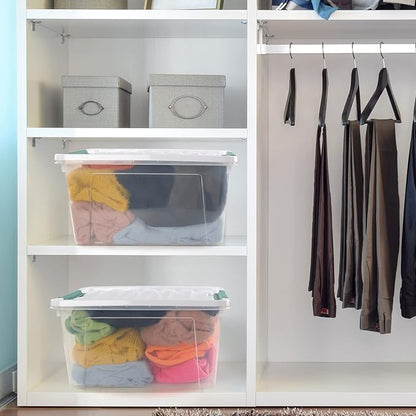 6-Pack Clear Plastic Storage Boxes, 35 L Plastic Storage Bins - Image 5