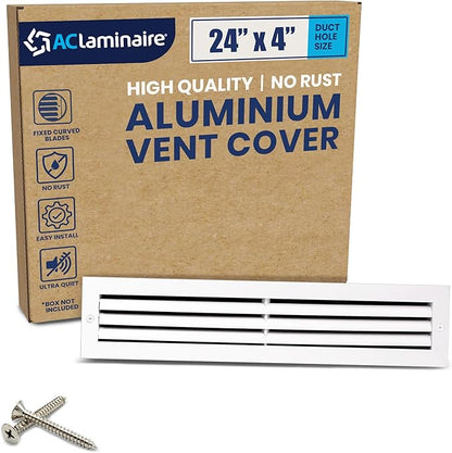 24x4 Inch Air Return Vent Cover Decorative – Premium Aluminum AC Vent Cover by LAMINAIRE