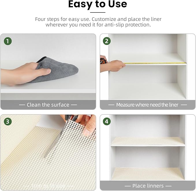 BAGAIL Drawer and Shelf Liner, 12 in X 20 Ft Non-Adhesive Shelf Liners - Image 6