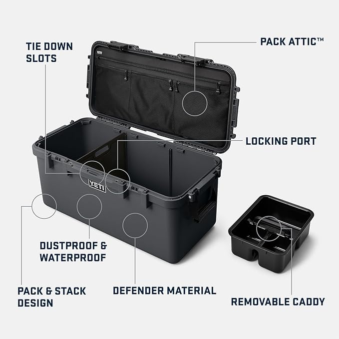 YETI LoadOut 60 GoBox Divided Waterproof Cargo Case, Dry Box, Camera Case - Image 2