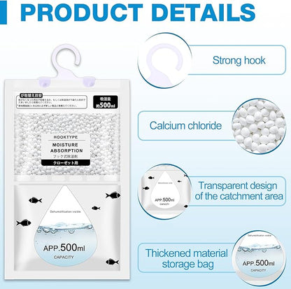 Nuanchu 30 Pack 500 ml Moisture Absorber Hanging Closet Dehumidifier Bags - Image 2