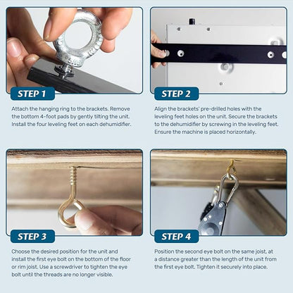ARGENDON Hanging Kits for Compact Dehumidifiers, Easy Way to Raise and Lower - Image 5