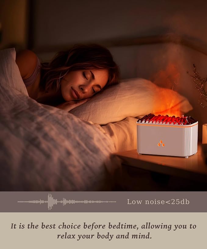 Essential Oil Diffuser, Flame Air Aromatherapy Diffuser, 7 Color Changing Light - Image 2