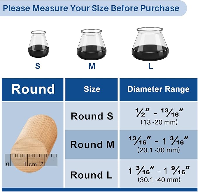 Chair Leg Floor Protectors for Hardwood Floors and Carpet GICUNK Silicone - Image 3