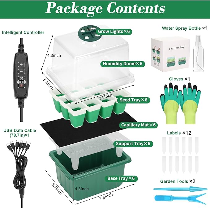 Mckanti 6 Set Self-Watering Seed Starter Tray Kits - Image 2